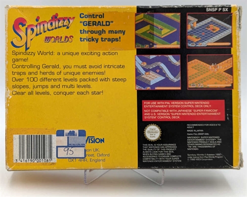 Spindizzy Worlds - Original Æske - SNES - (UKV) (B Grade) (Genbrug)